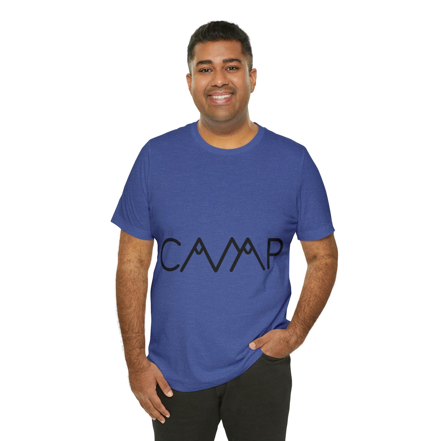 Camping Typography Minimal Art Unisex Jersey Short Sleeve T-Shirt