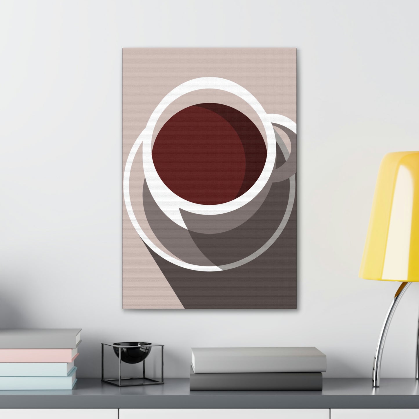 Cup Of Coffee Minimal Art Aesthetic Beige Aesthetic Classic Art Canvas Gallery Wraps