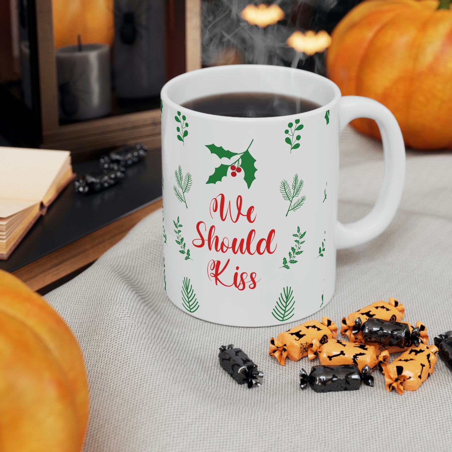 We Should Kiss Leaves Quotes Ceramic Mug 11oz