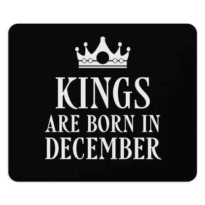 Kngs Are Born in December Happy Birthday Ergonomic Non-slip Creative Design Mouse Pad