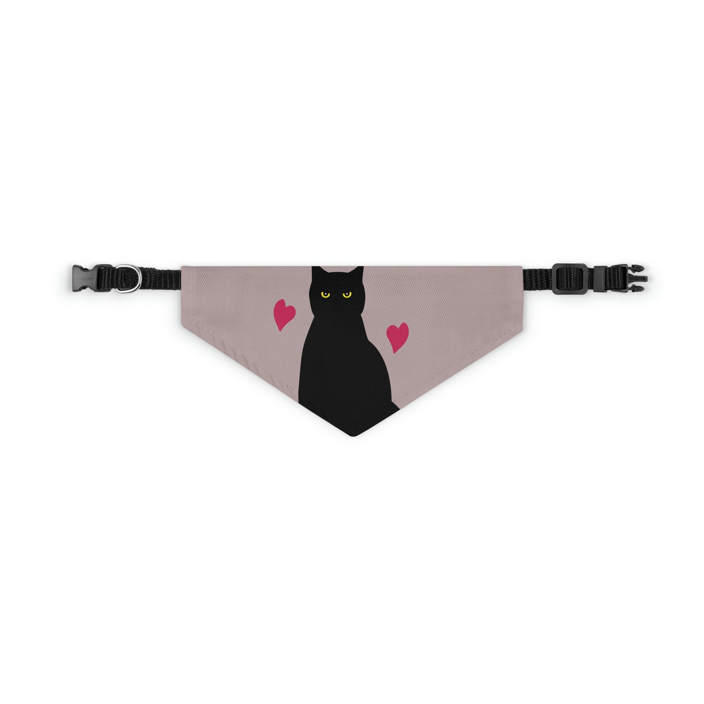 Black Cat with Heart Love Pet Bandana Collar