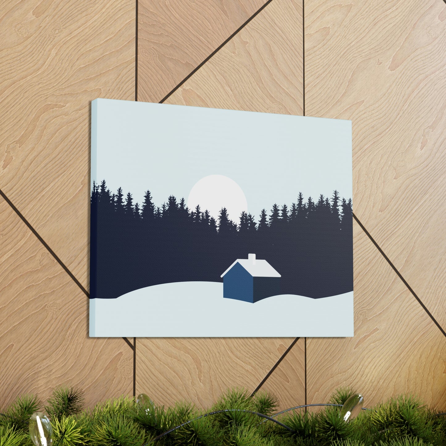 Frosty Morning Forest Minimal Aesthetic Classic Art Canvas Gallery Wraps