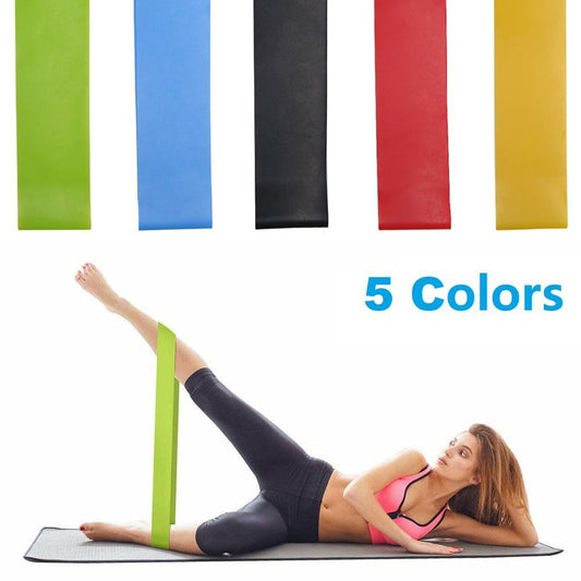 5 Piece Set Resistance Levels Exercise Band for Home Gym Yoga Sports Ichaku [Perfect Gifts Selection]