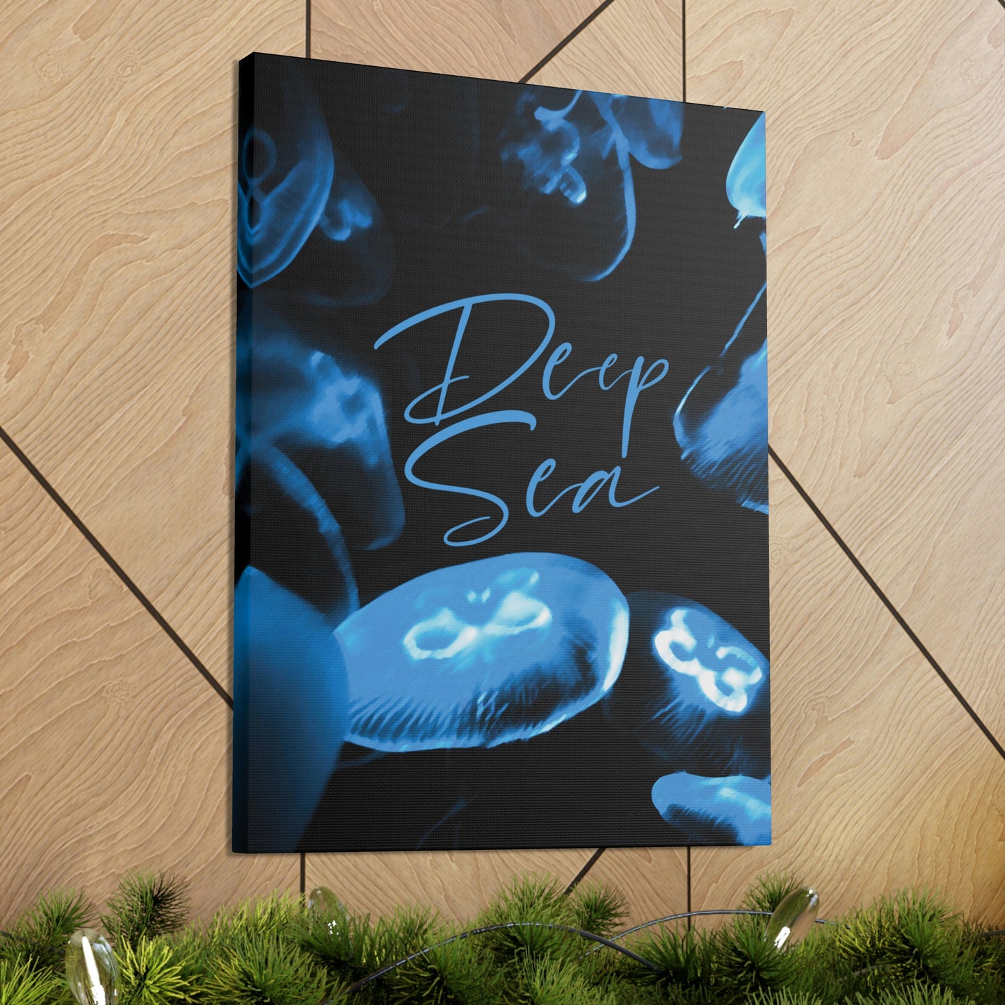 Deep Sea Jellyfish Silhouette Eco Friendly Life Sign Aesthetic Classic Art Canvas Gallery Wraps