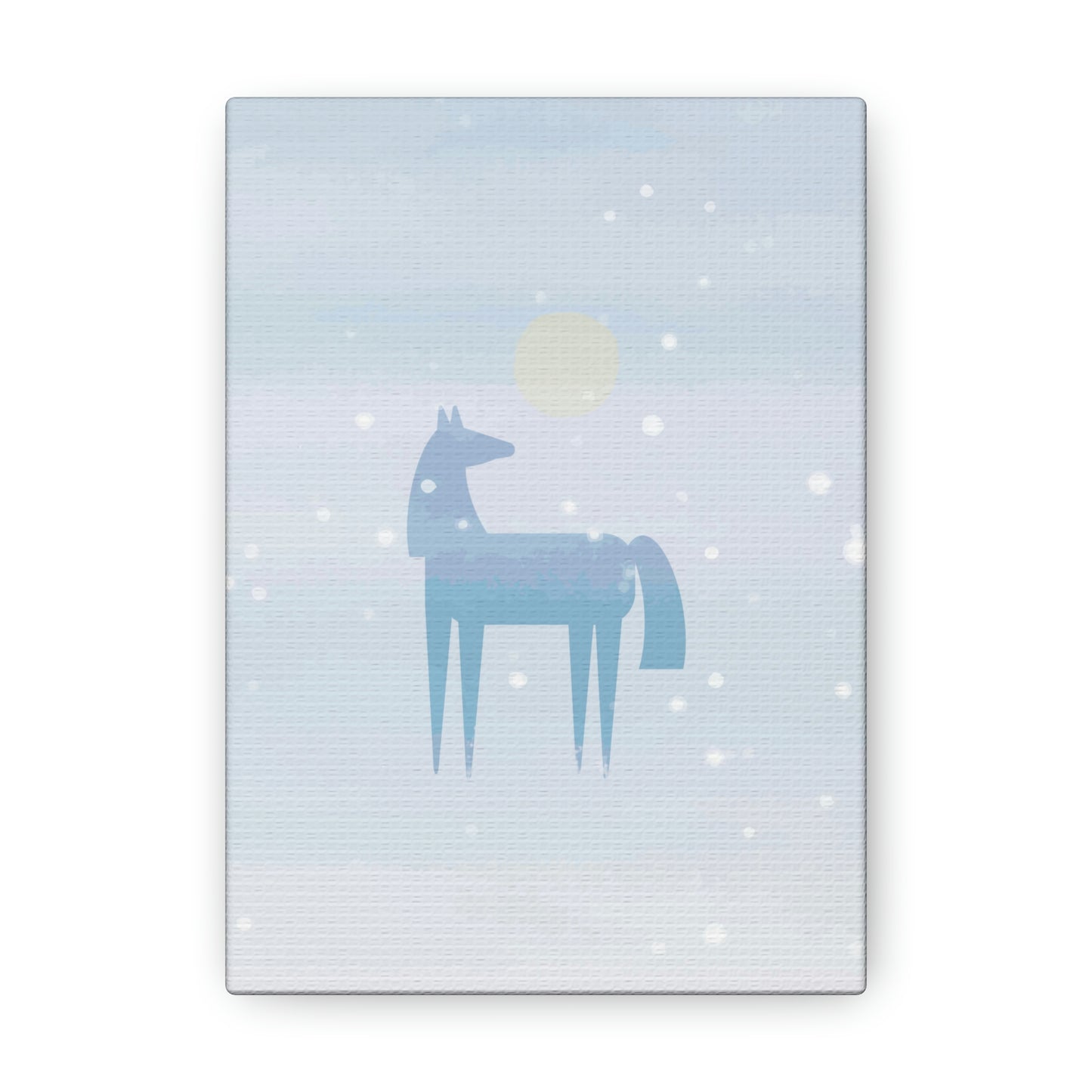 Horse Under the Snow Winter Landscape Art Aesthetic Classic Art Canvas Gallery Wraps