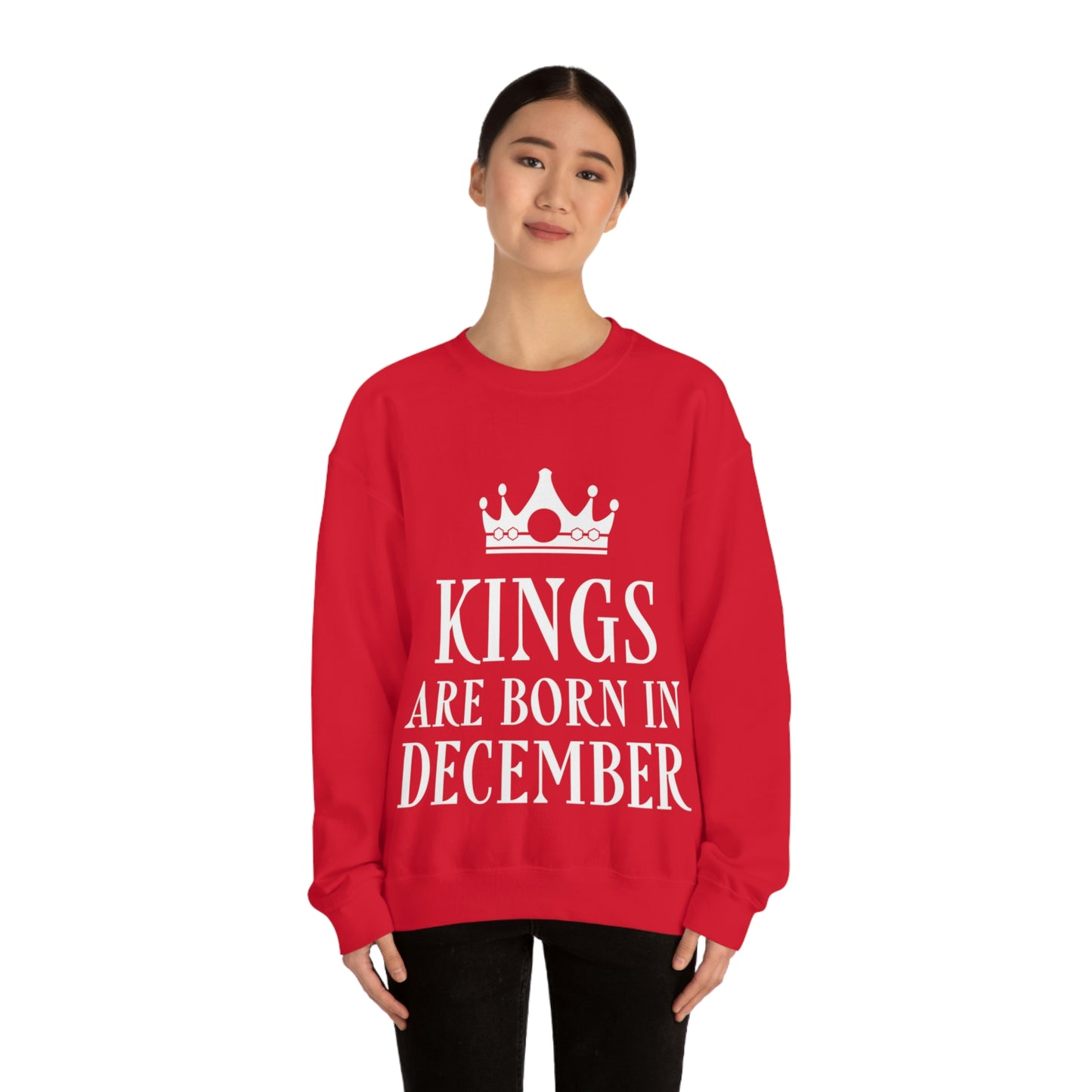 Kings Are Born in December Happy Birthday Unisex Heavy Blend™ Crewneck Sweatshirt