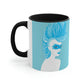 Blue Punk Woman Art Unique Edgy Graphic Accent Coffee Mug 11oz