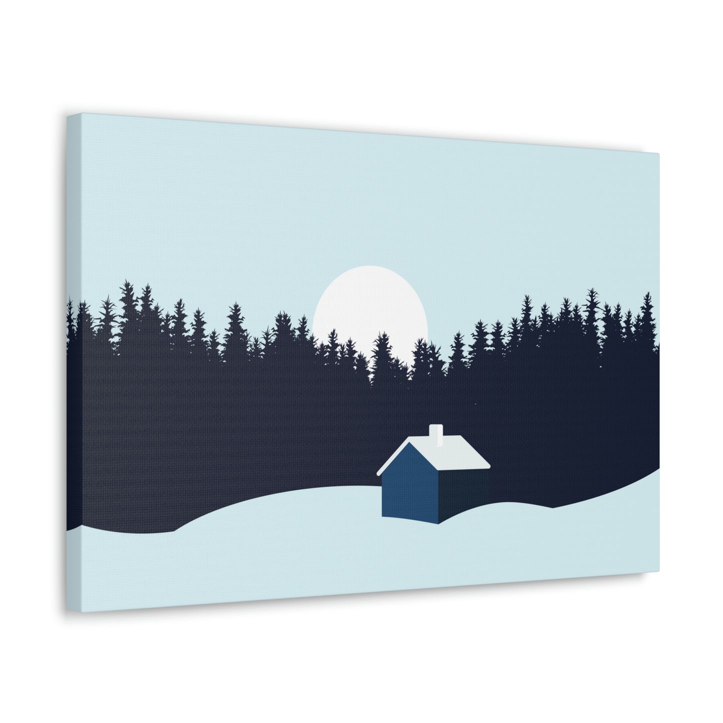 Frosty Morning Forest Minimal Aesthetic Classic Art Canvas Gallery Wraps