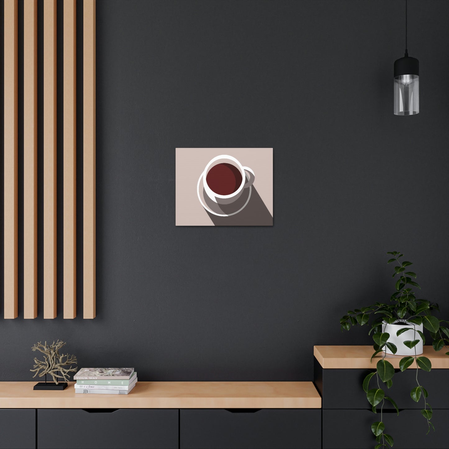 Cup Of Coffee Minimal Art Aesthetic Beige Aesthetic Classic Art Canvas Gallery Wraps