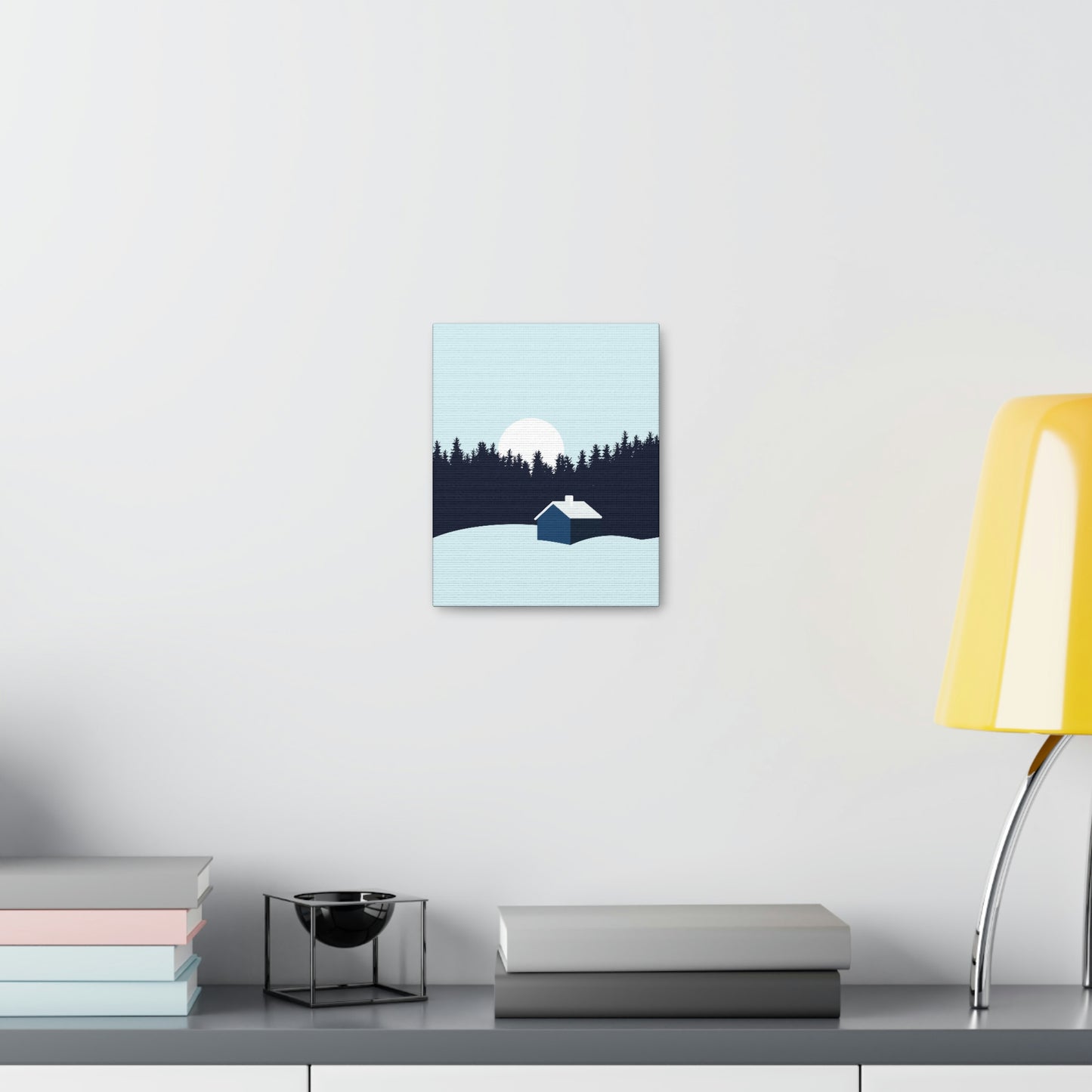 Frosty Morning Forest Minimal Aesthetic Classic Art Canvas Gallery Wraps