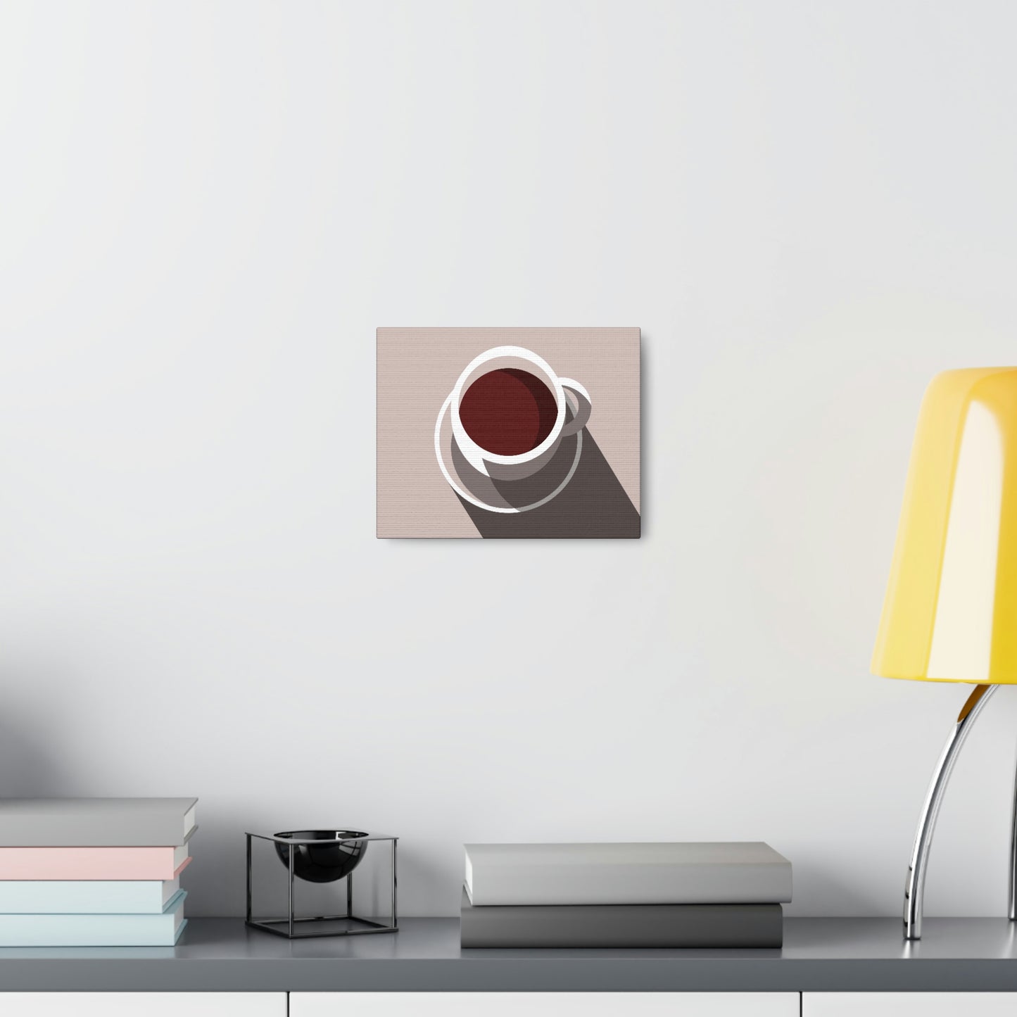 Cup Of Coffee Minimal Art Aesthetic Beige Aesthetic Classic Art Canvas Gallery Wraps