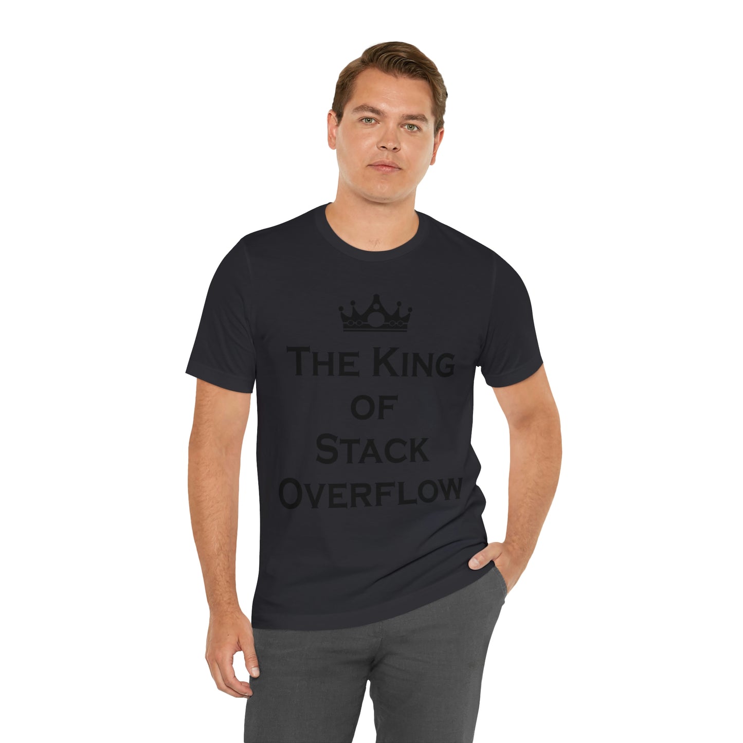 The King of Stack Overflow IT Funny Coding Unisex Jersey Short Sleeve T-Shirt