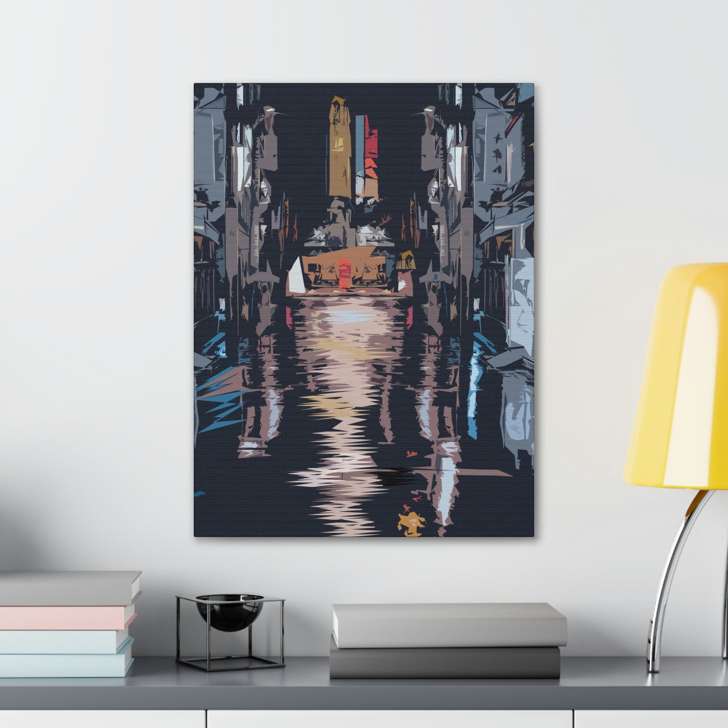 City Night Modern Abstract Classic Art Canvas Gallery Wraps