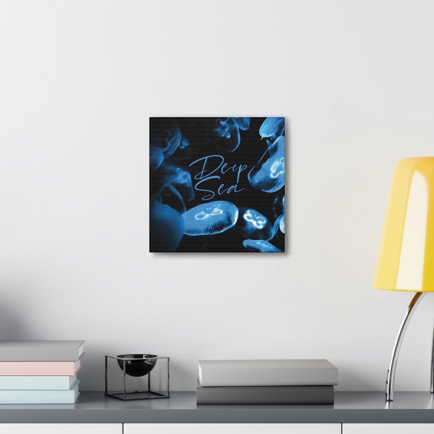 Deep Sea Jellyfish Silhouette Eco Friendly Life Sign Aesthetic Classic Art Canvas Gallery Wraps