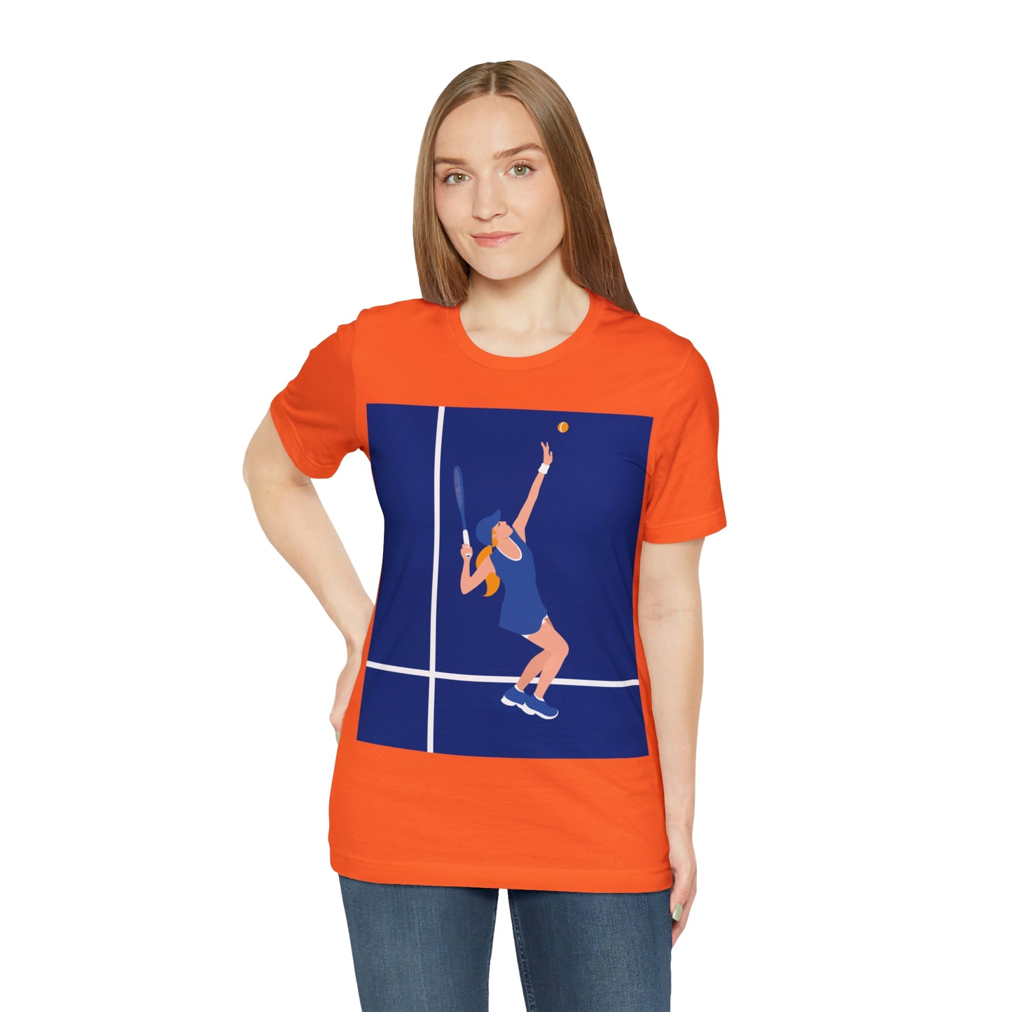 Tennis Player Blue Art Sports Team Unisex Jersey Short Sleeve T-Shirt