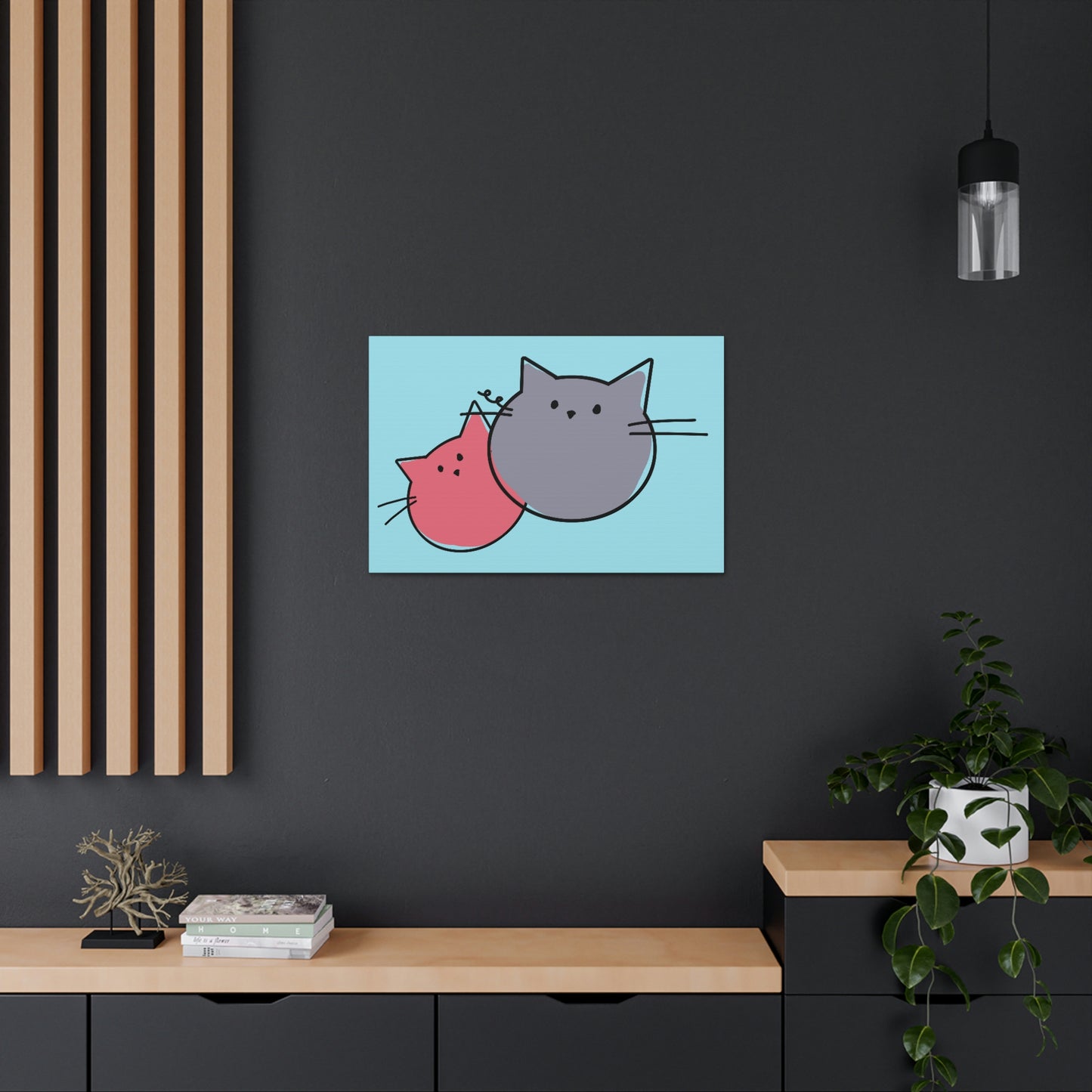 Funny Cartoon Cats Anime Meme Kawaii  Aesthetic Classic Art Canvas Gallery Wraps