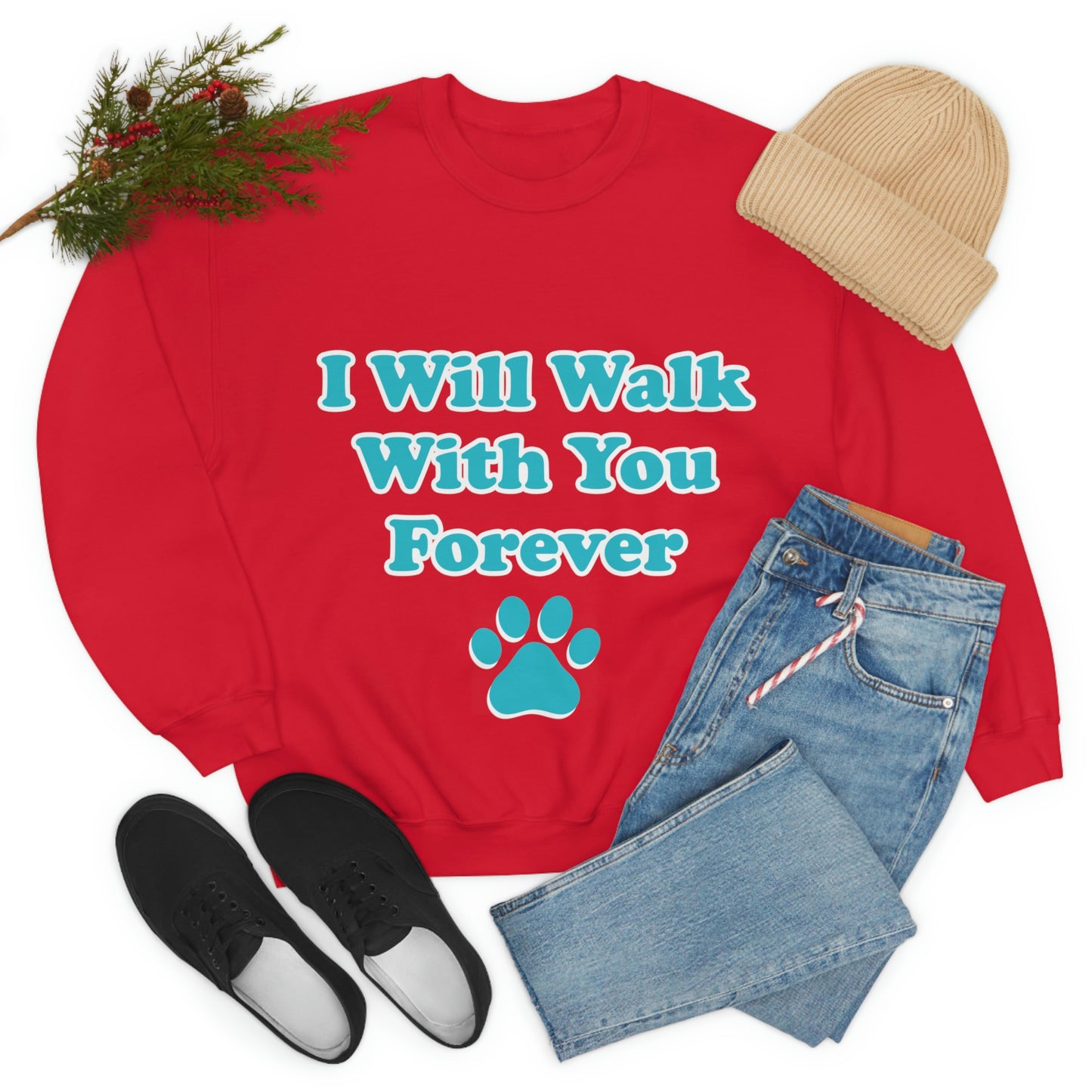 I Will Walk With You Forever Cat Lover Unisex Heavy Blend™ Crewneck Sweatshirt