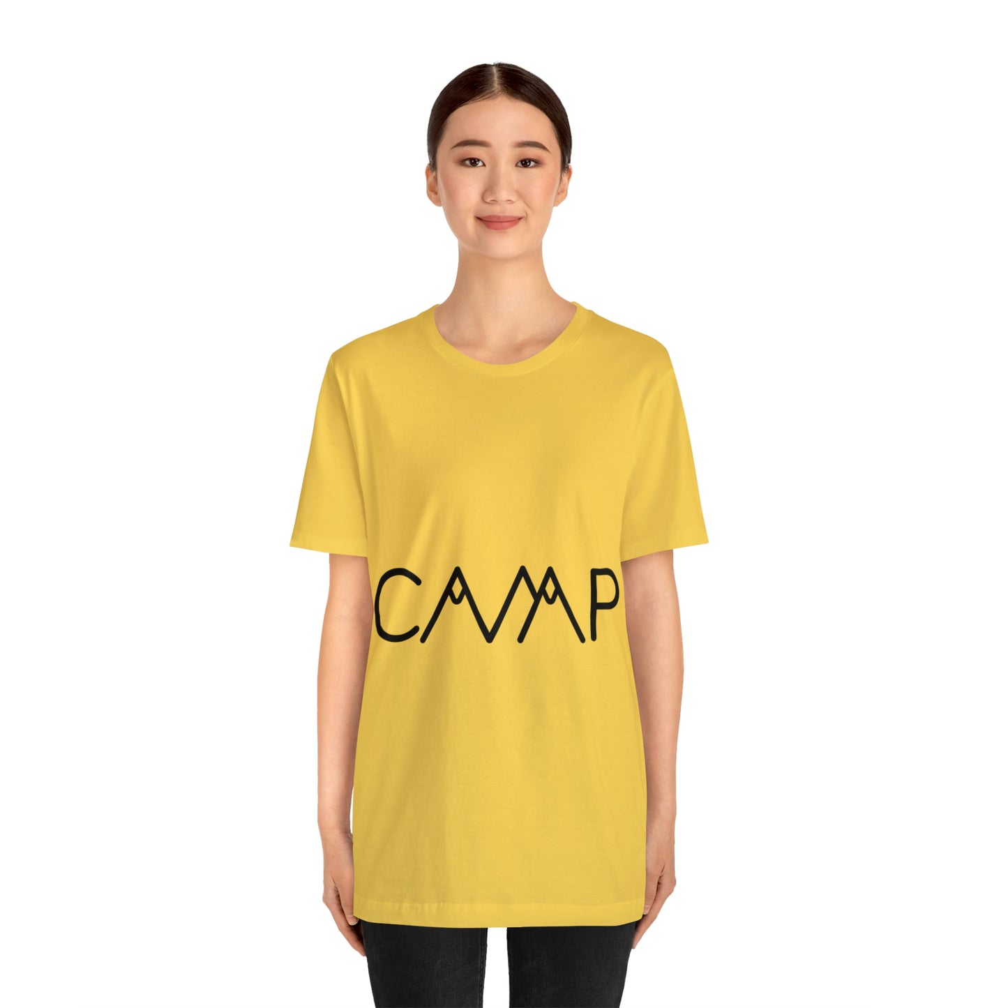 Camping Typography Minimal Art Unisex Jersey Short Sleeve T-Shirt