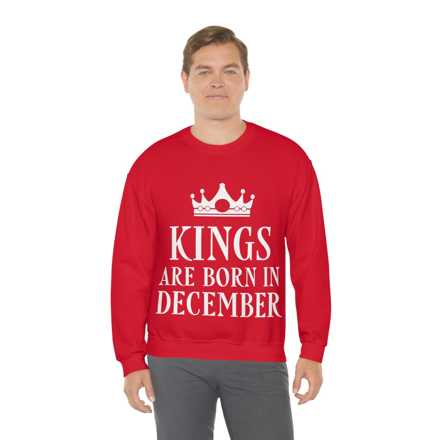 Kings Are Born in December Happy Birthday Unisex Heavy Blend™ Crewneck Sweatshirt