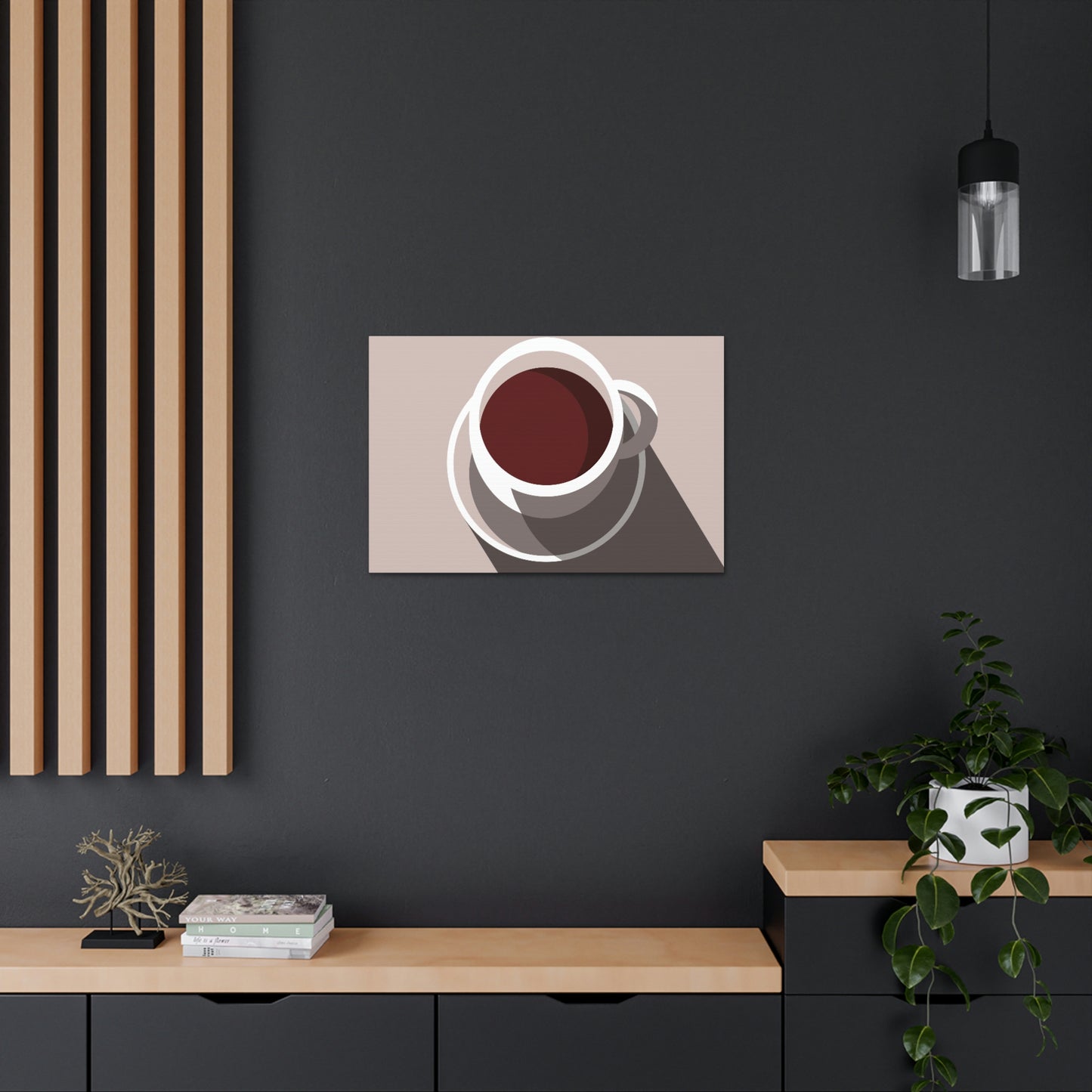 Cup Of Coffee Minimal Art Aesthetic Beige Aesthetic Classic Art Canvas Gallery Wraps