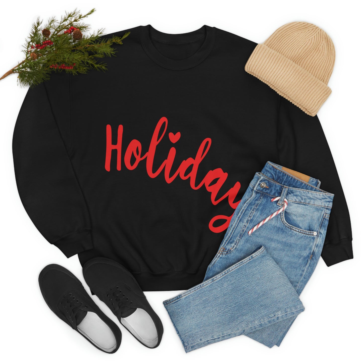 Holidays Red Text Weekend Quotes Unisex Heavy Blend™ Crewneck Sweatshirt