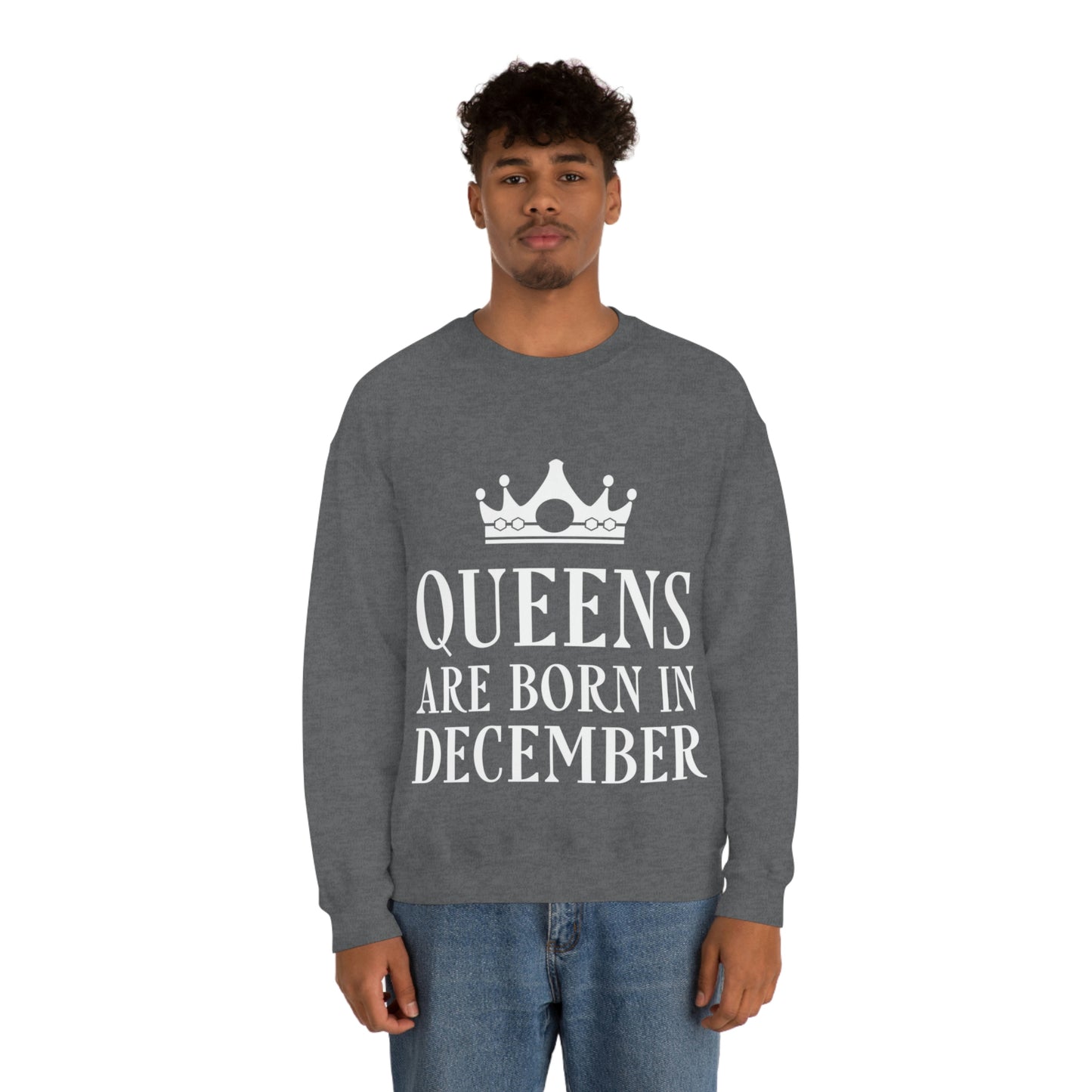 Queens Are Born in December Unisex Heavy Blend™ Crewneck Sweatshirt