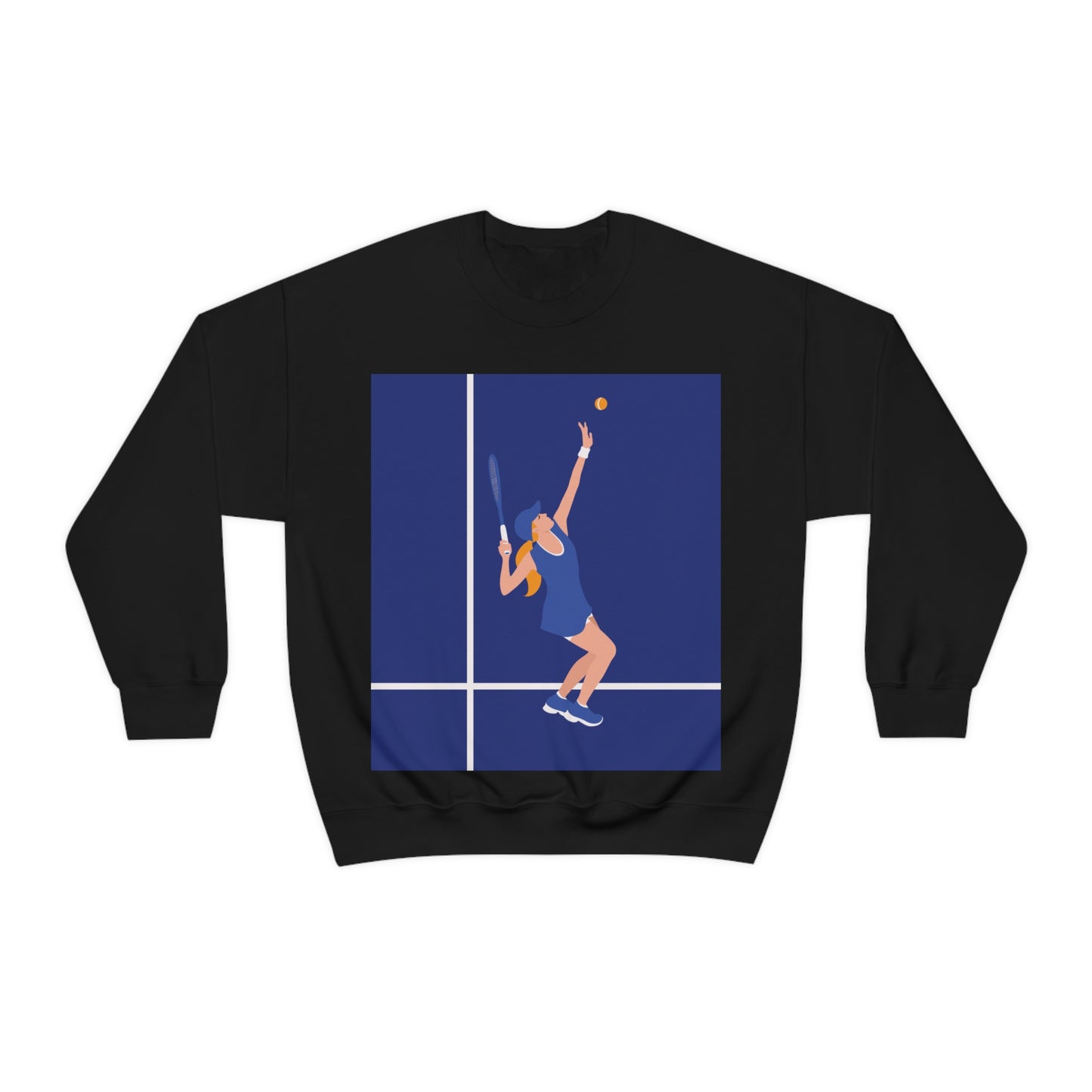 Tennis Player Blue Art Sports Team Unisex Heavy Blend™ Crewneck Sweatshirt