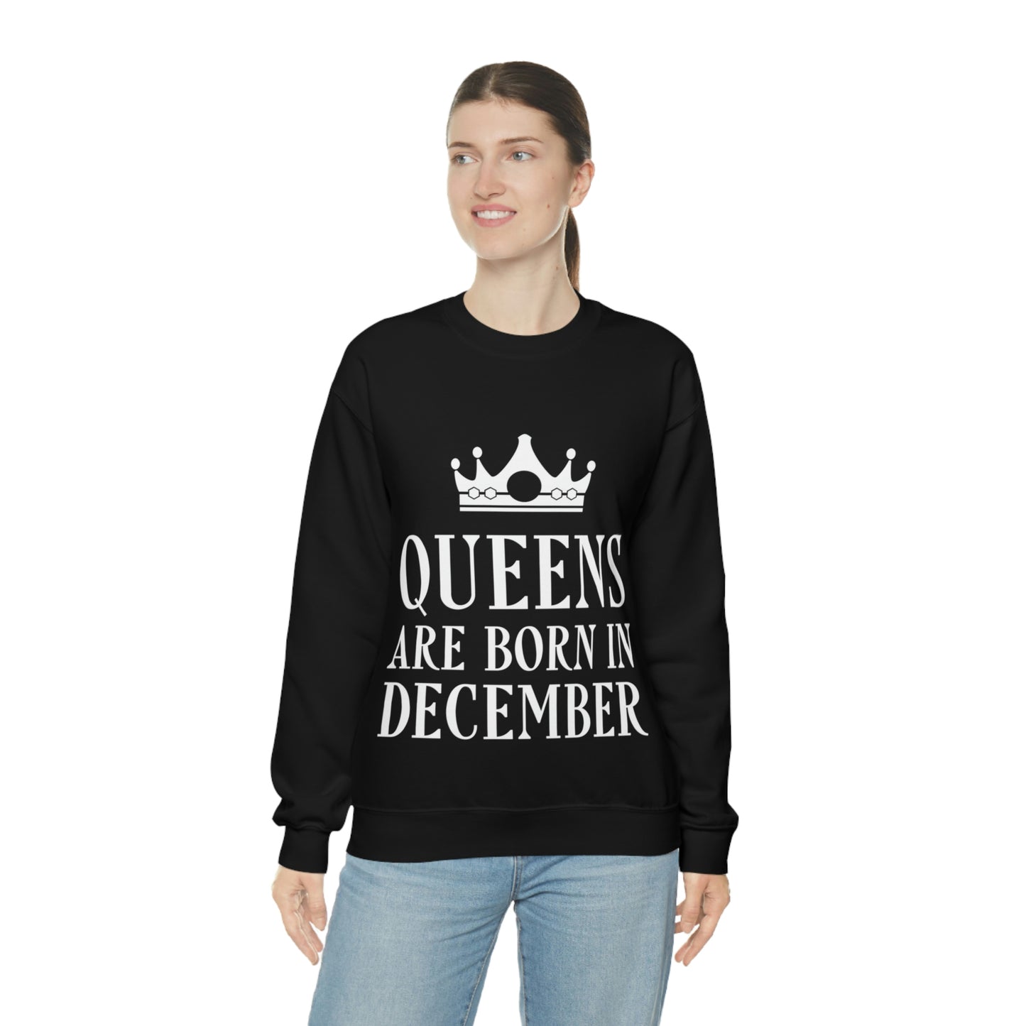 Queens Are Born in December Unisex Heavy Blend™ Crewneck Sweatshirt