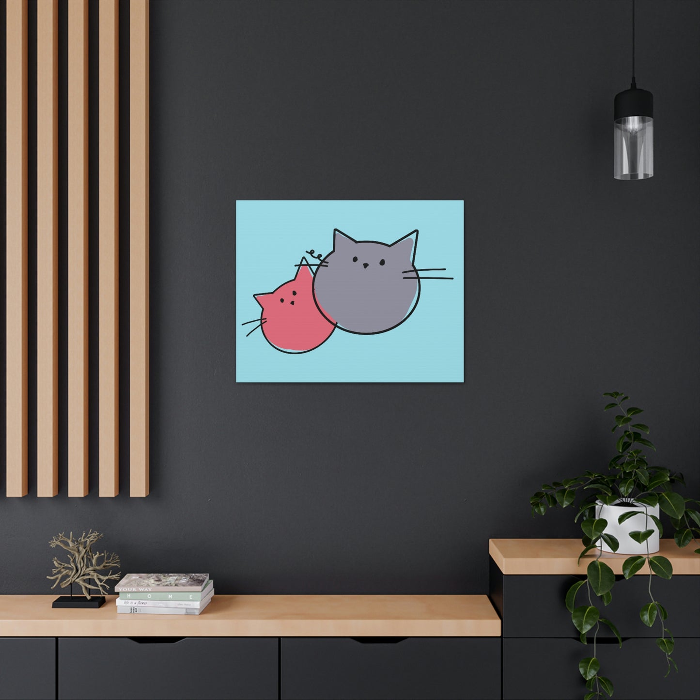 Funny Cartoon Cats Anime Meme Kawaii  Aesthetic Classic Art Canvas Gallery Wraps