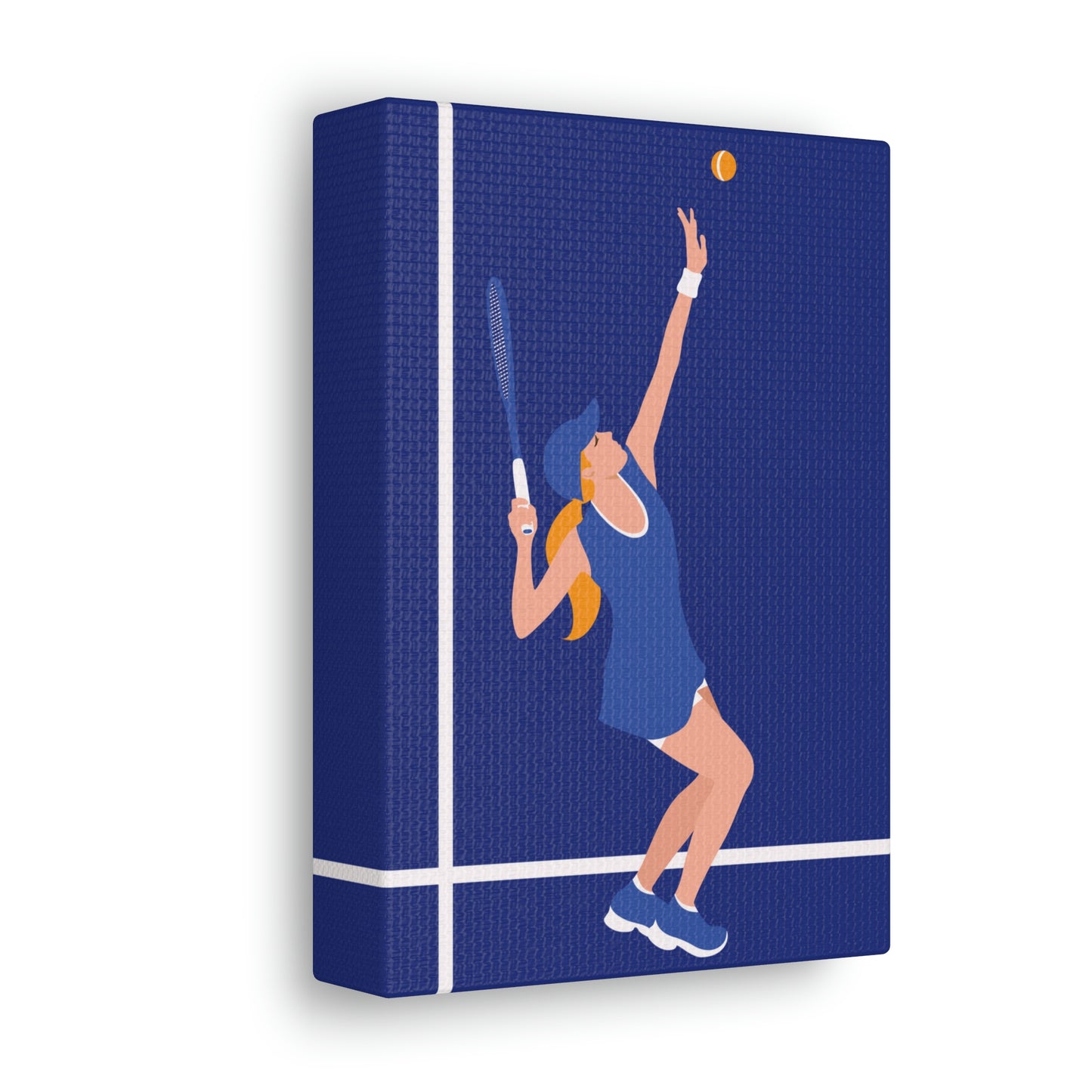 Tennis Player Blue Art Sports Team Classic Art Canvas Gallery Wraps