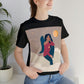 Women Angel Portrait Sitting On Clouds Cartoon Art Unisex Jersey Short Sleeve T-Shirt