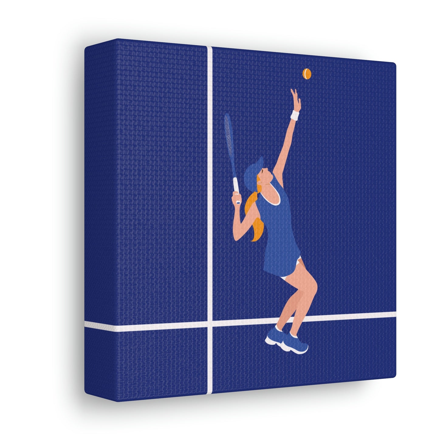 Tennis Player Blue Art Sports Team Classic Art Canvas Gallery Wraps