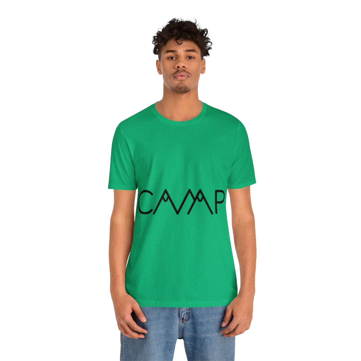 Camping Typography Minimal Art Unisex Jersey Short Sleeve T-Shirt