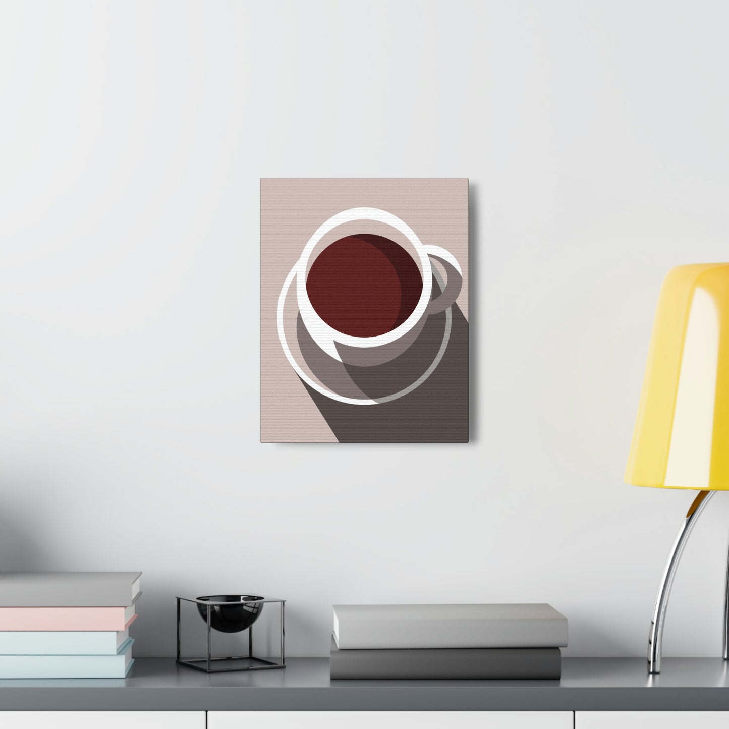 Cup Of Coffee Minimal Art Aesthetic Beige Aesthetic Classic Art Canvas Gallery Wraps