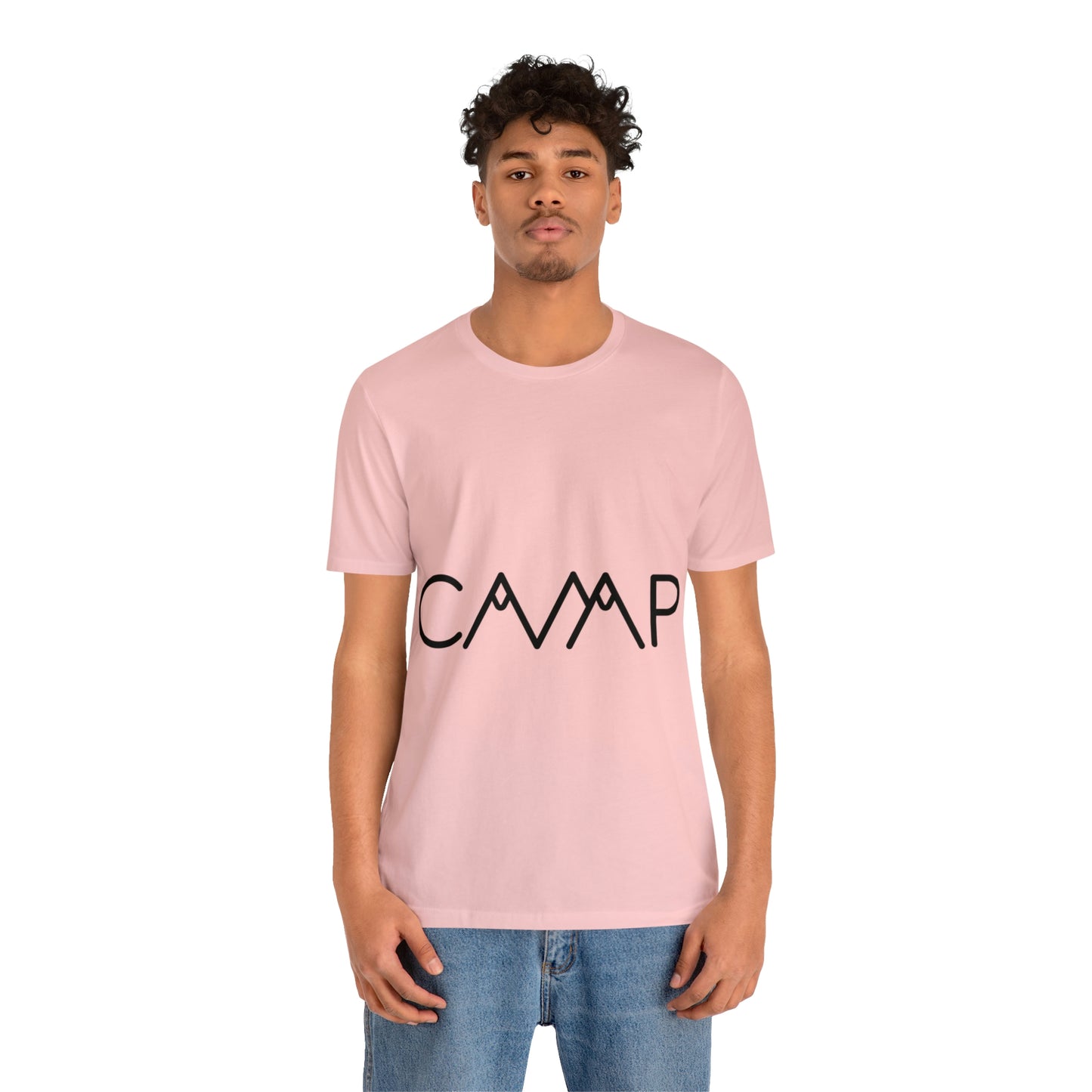 Camping Typography Minimal Art Unisex Jersey Short Sleeve T-Shirt