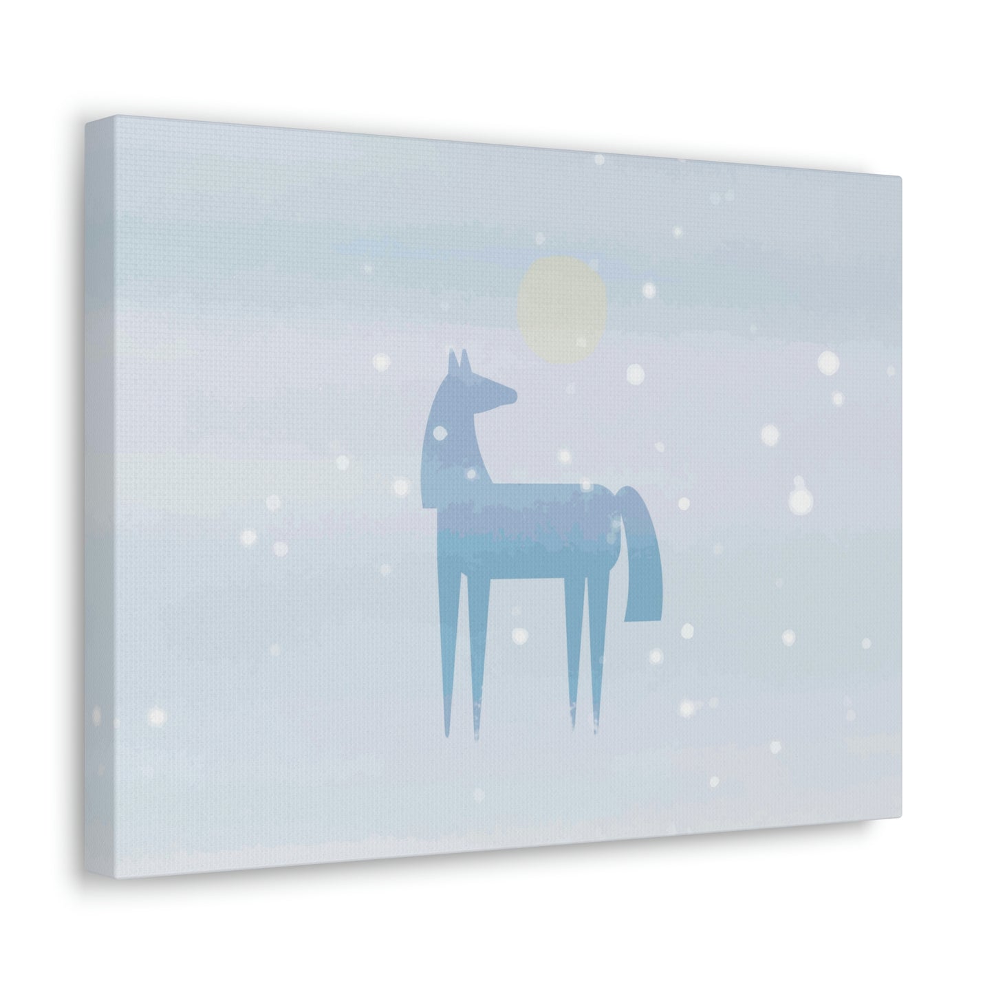 Horse Under the Snow Winter Landscape Art Aesthetic Classic Art Canvas Gallery Wraps