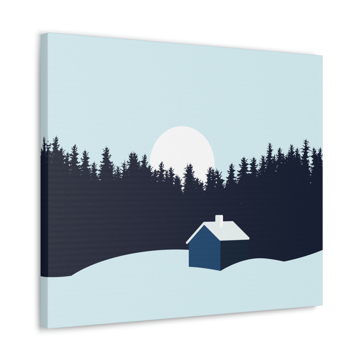 Frosty Morning Forest Minimal Aesthetic Classic Art Canvas Gallery Wraps