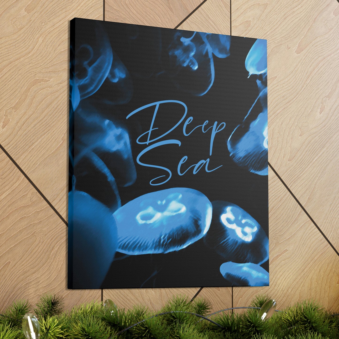 Deep Sea Jellyfish Silhouette Eco Friendly Life Sign Aesthetic Classic Art Canvas Gallery Wraps