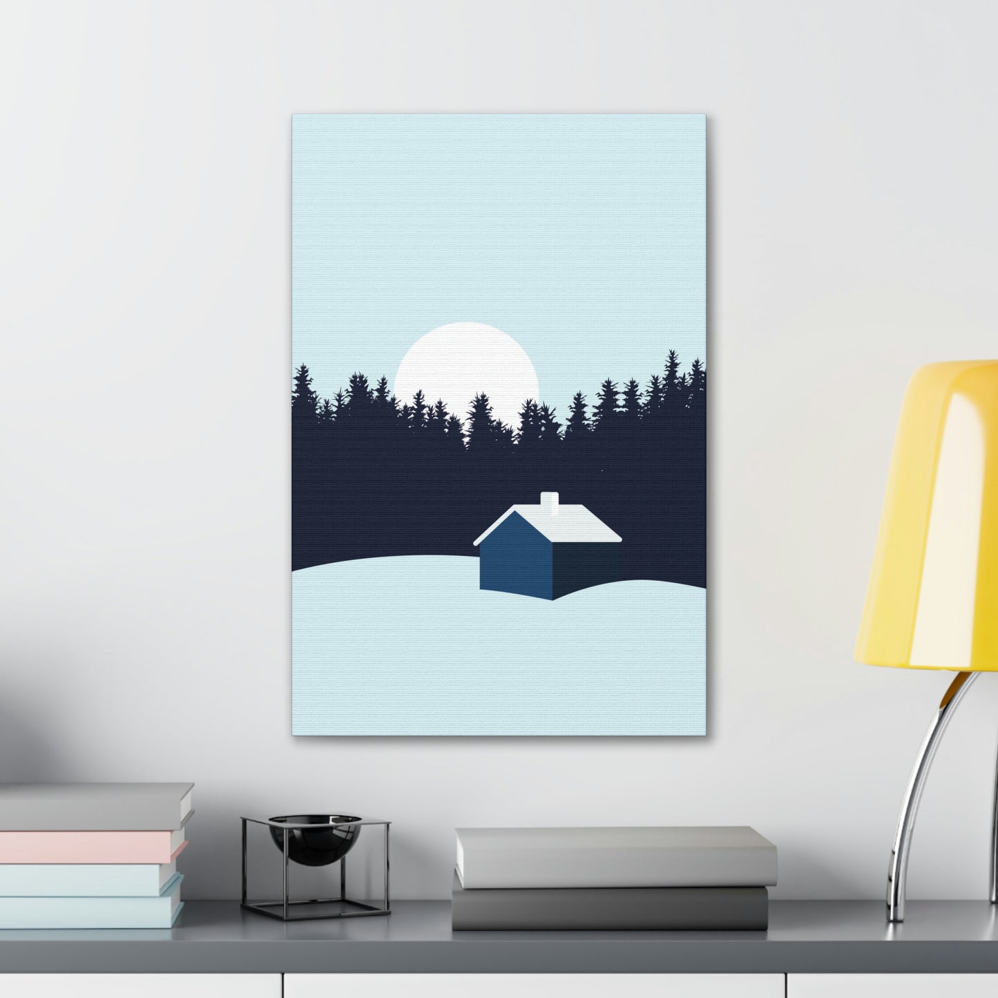 Frosty Morning Forest Minimal Aesthetic Classic Art Canvas Gallery Wraps