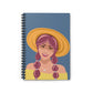 Happy Woman with Rose Hair Aesthetic Art Spiral Notebook Ruled Line