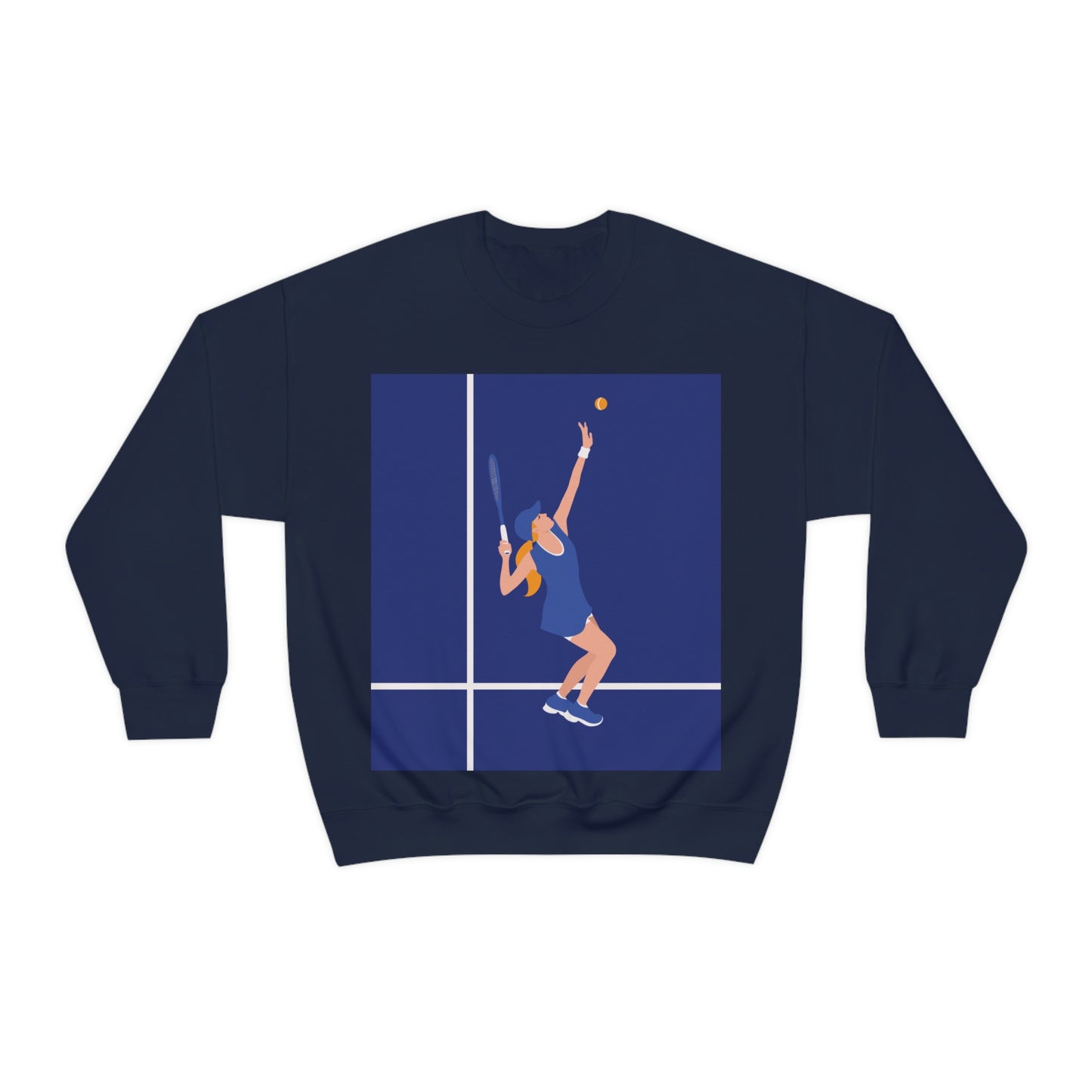 Tennis Player Blue Art Sports Team Unisex Heavy Blend™ Crewneck Sweatshirt