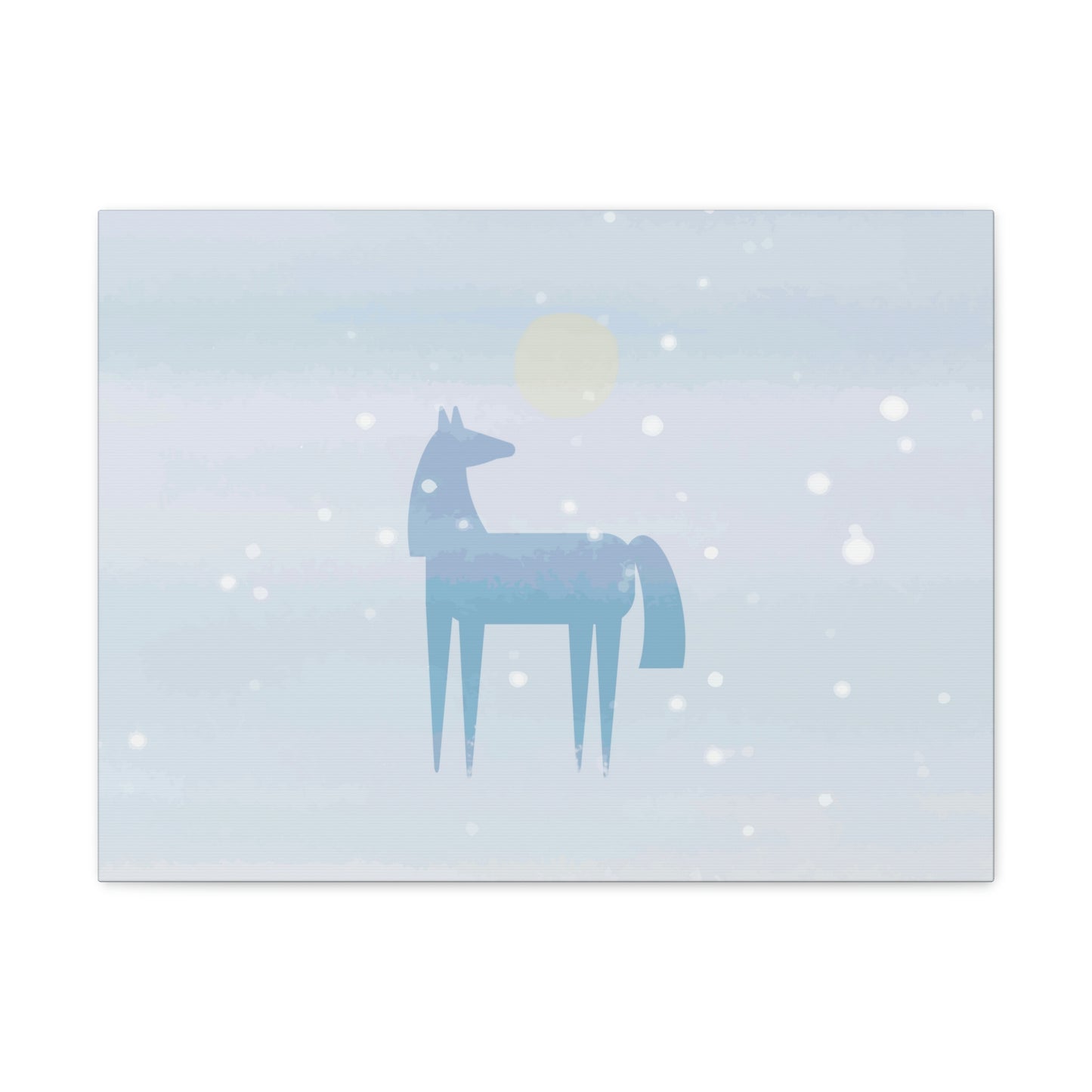 Horse Under the Snow Winter Landscape Art Aesthetic Classic Art Canvas Gallery Wraps