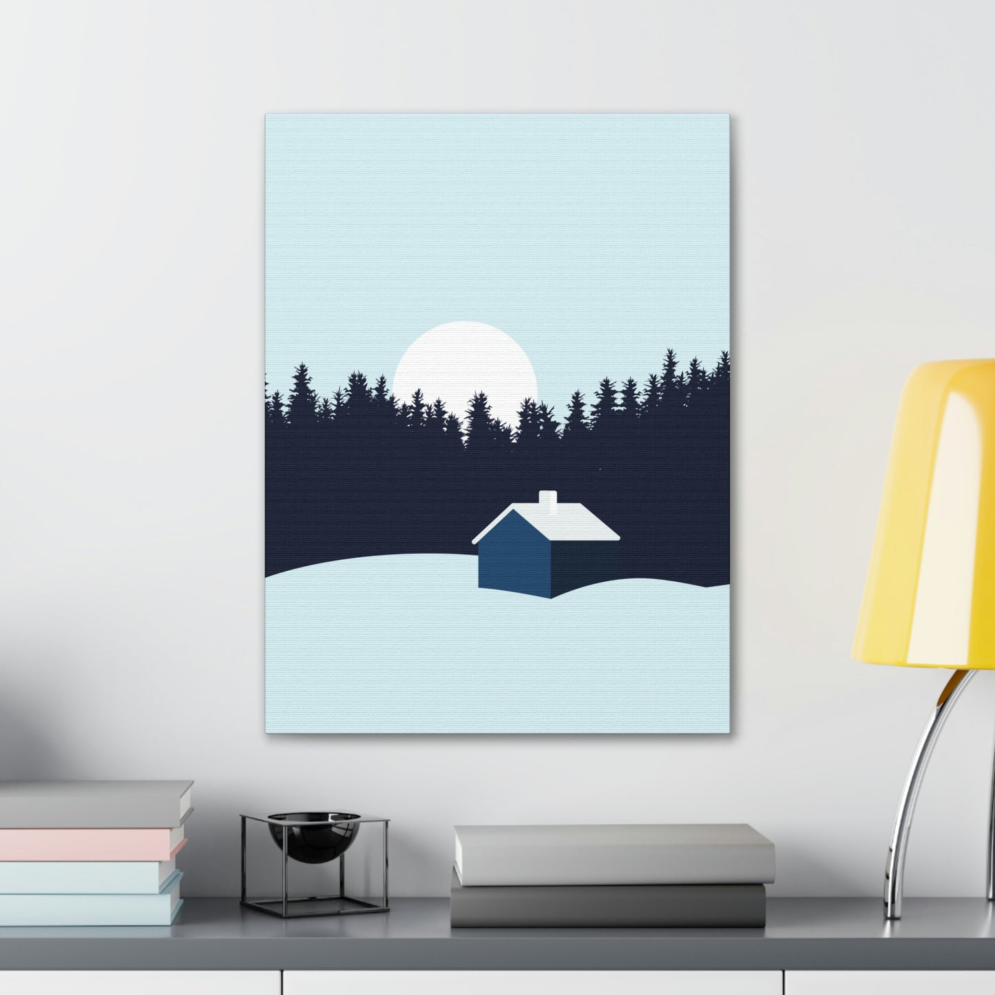 Frosty Morning Forest Minimal Aesthetic Classic Art Canvas Gallery Wraps