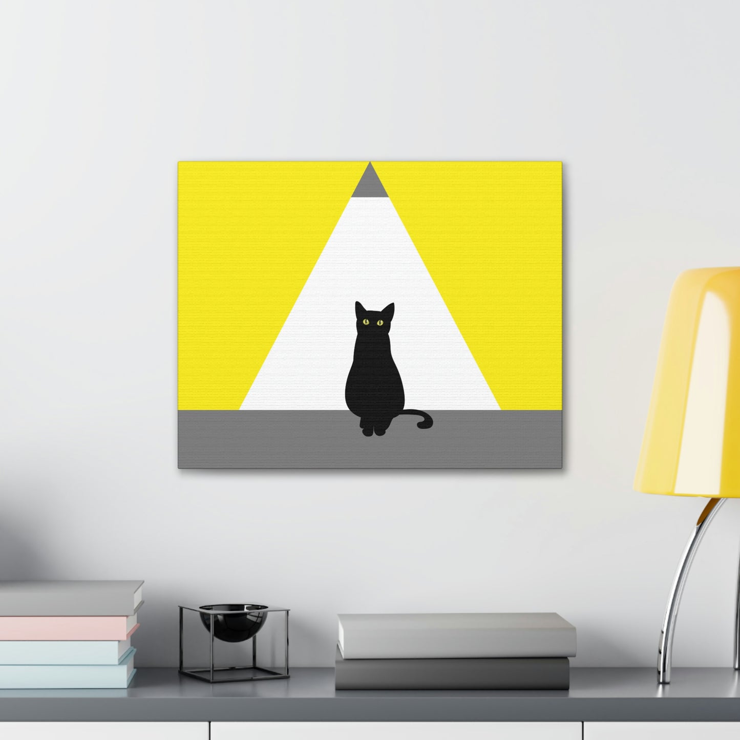 Black Cat Watching Lord of Light Looking At Sunset Classic Art Canvas Gallery Wraps