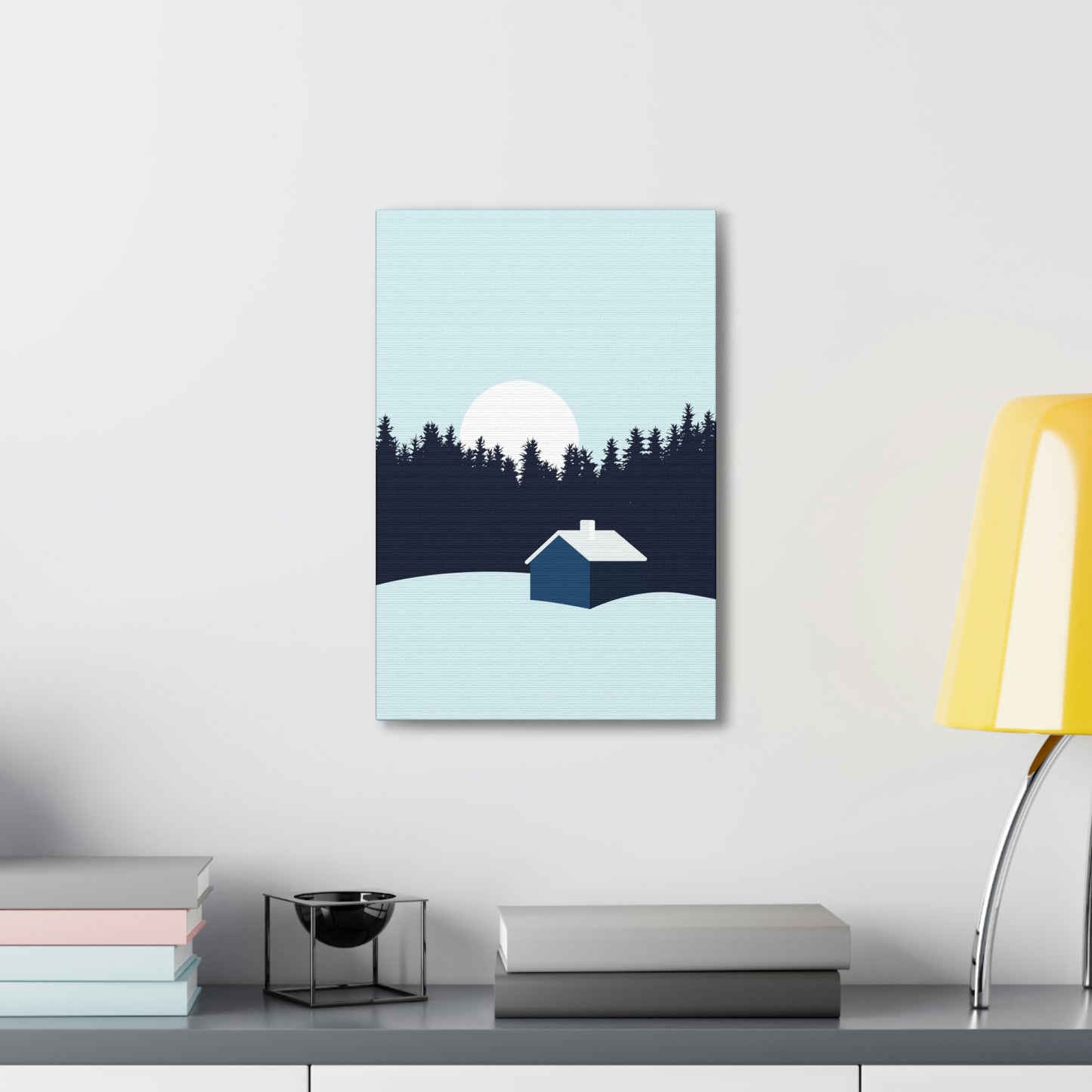 Frosty Morning Forest Minimal Aesthetic Classic Art Canvas Gallery Wraps