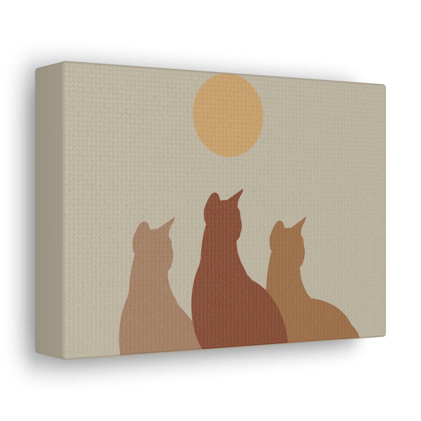 Abstract Boho Cats Relaxed Aesthetic Beige Minimalist Classic Art Canvas Gallery Wraps