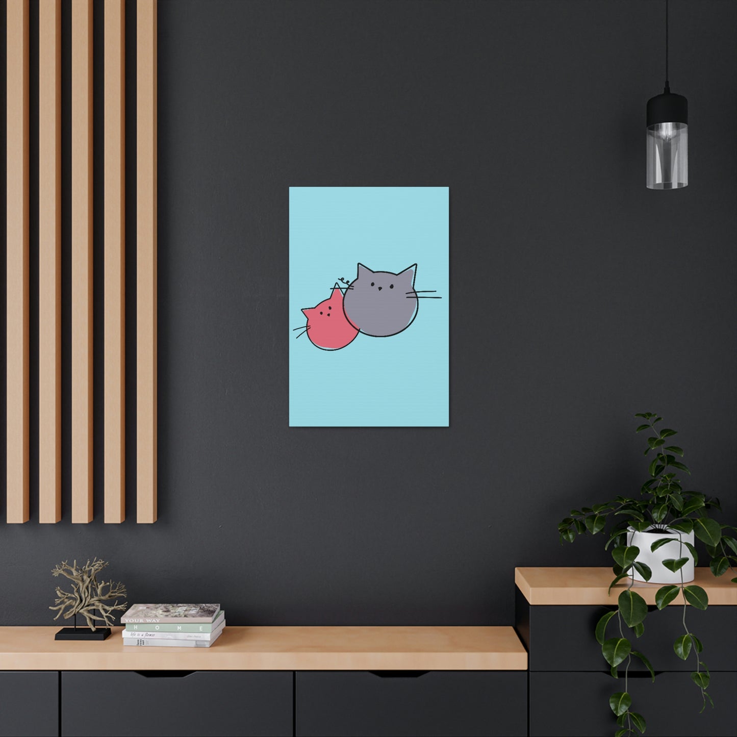 Funny Cartoon Cats Anime Meme Kawaii  Aesthetic Classic Art Canvas Gallery Wraps