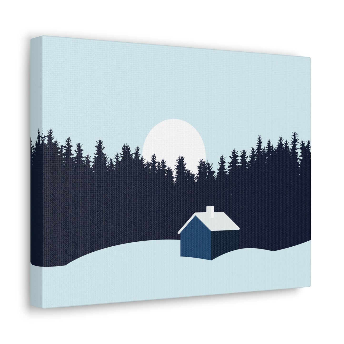 Frosty Morning Forest Minimal Aesthetic Classic Art Canvas Gallery Wraps