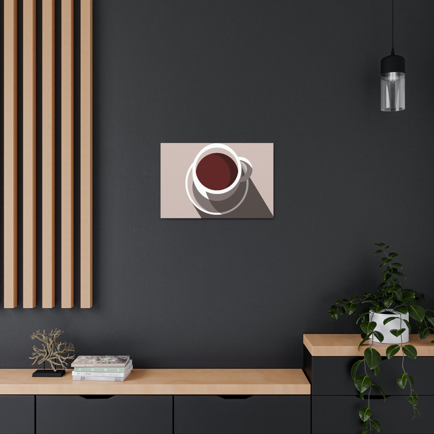 Cup Of Coffee Minimal Art Aesthetic Beige Aesthetic Classic Art Canvas Gallery Wraps