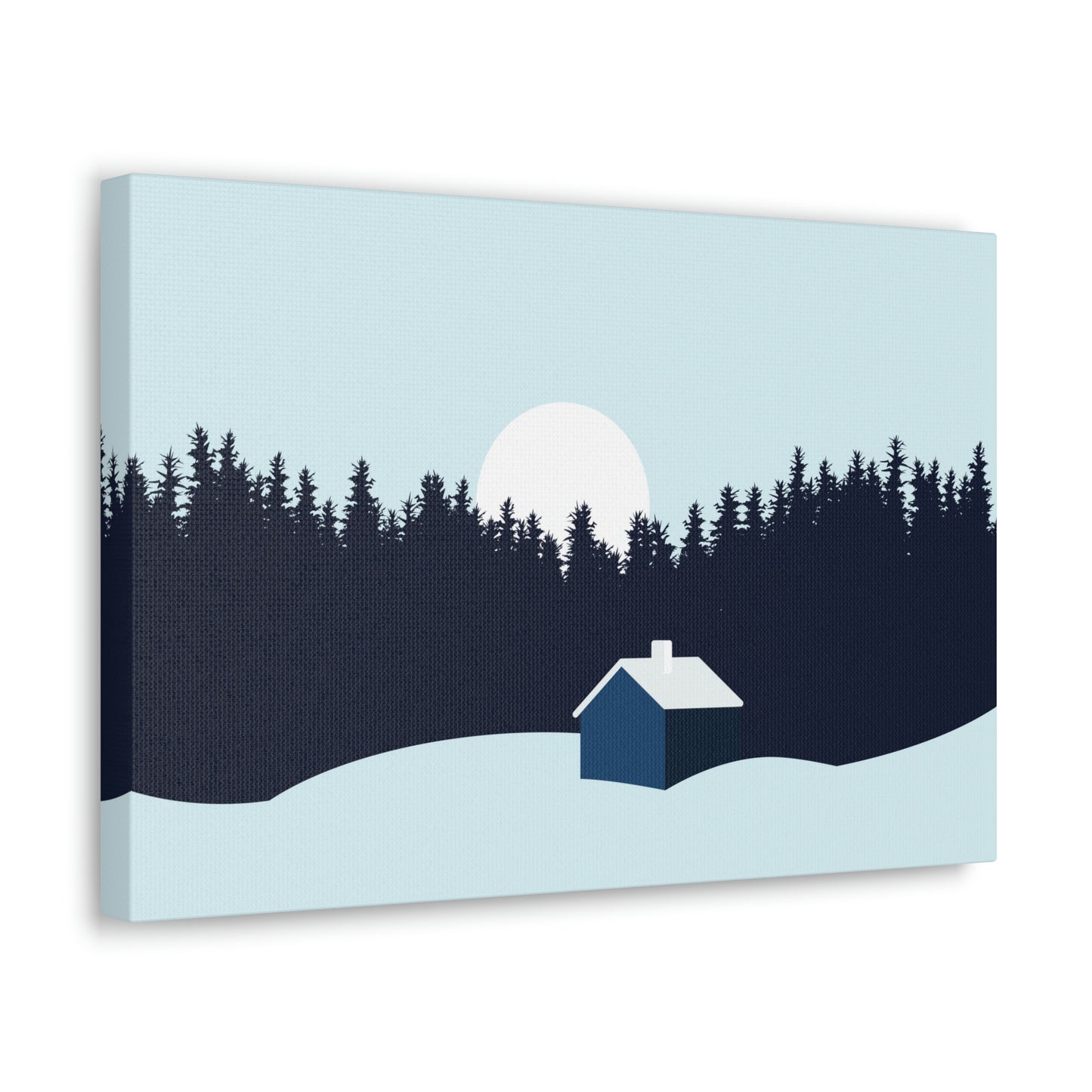 Frosty Morning Forest Minimal Aesthetic Classic Art Canvas Gallery Wraps